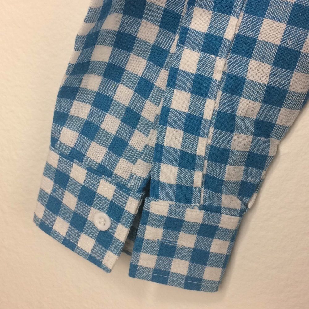 NEW U2m2 blue/white gingham boyfriend button down - Picture 6 of 7